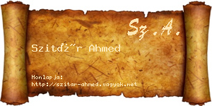 Szitár Ahmed névjegykártya